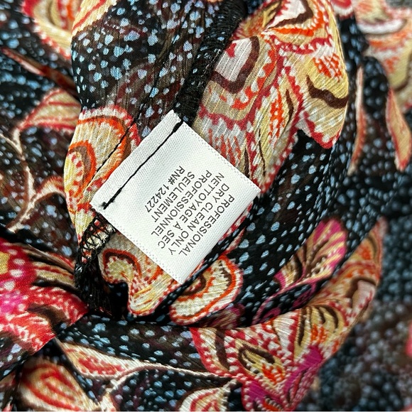 MISA Los Angeles‎ Azura Flutter-Sleeve Floral Midi Dress medium floral pink blue - Picture 14 of 16